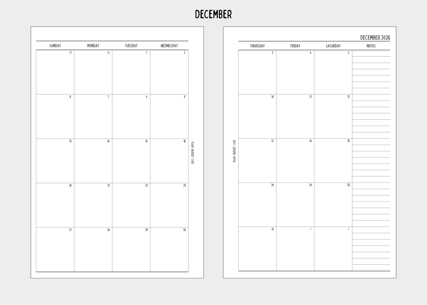 Monthly Calendar Spreads (2026)